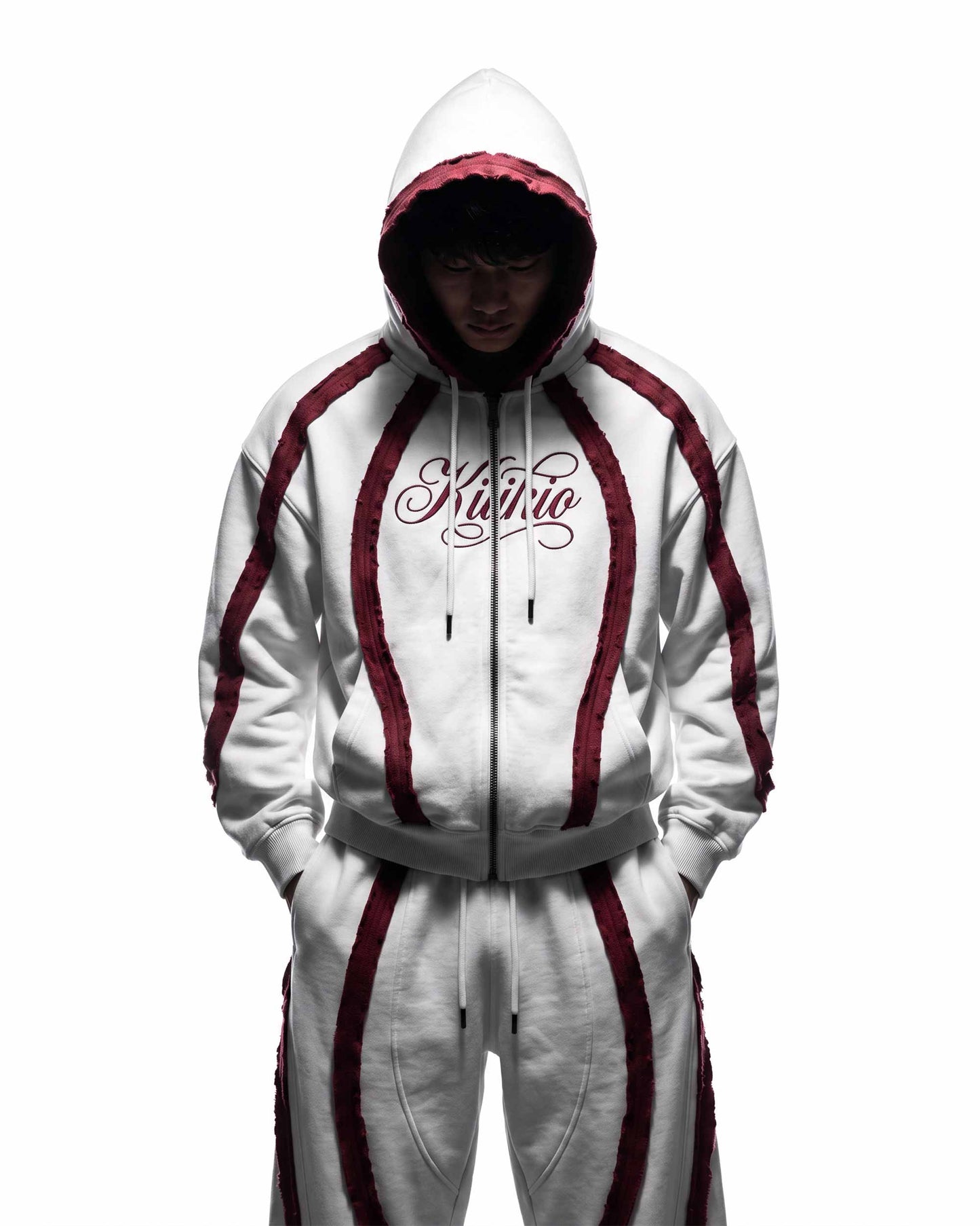 GRYFT SYMBIOTE Raw-Edge Contrast Zip-Up Hoodie