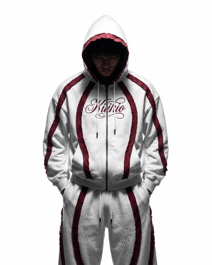 GRYFT SYMBIOTE Raw-Edge Contrast Zip-Up Hoodie
