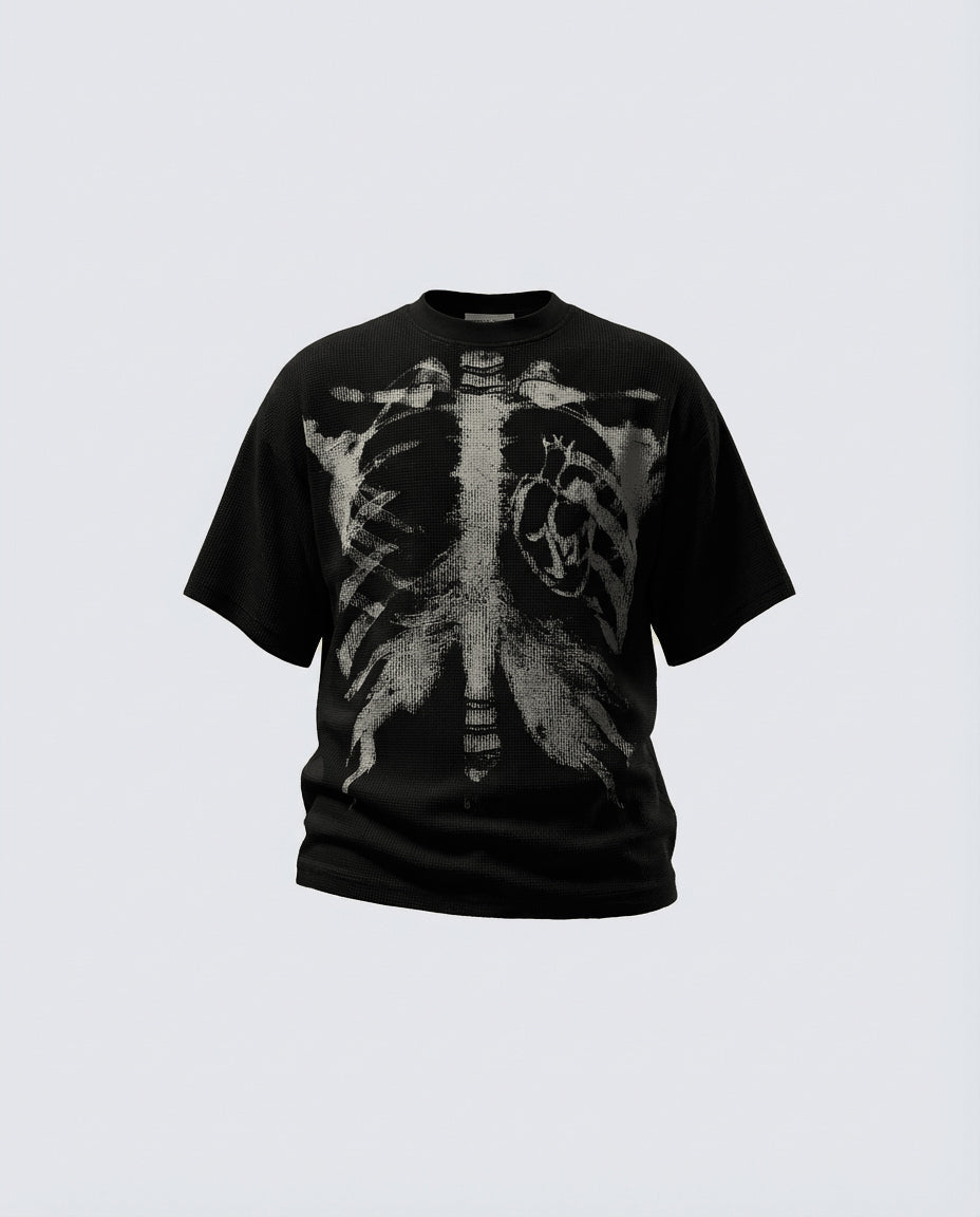 GRYFT Skull Print Waffle T-Shirt