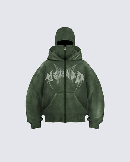 GRYFT Stonewashed Balaclava Integrated Hoodie