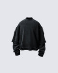 GRYFT Patchwork Distressed Sweatshirt