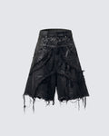 BARREN Series | Apocalyptic Pilgrimage Distressed Wide Shorts