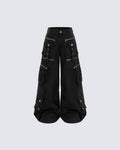 GRYFT Utility Zipper Cargo Wide-Leg Pants