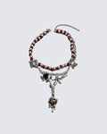 Subculture Flower Pendant Beaded Necklace