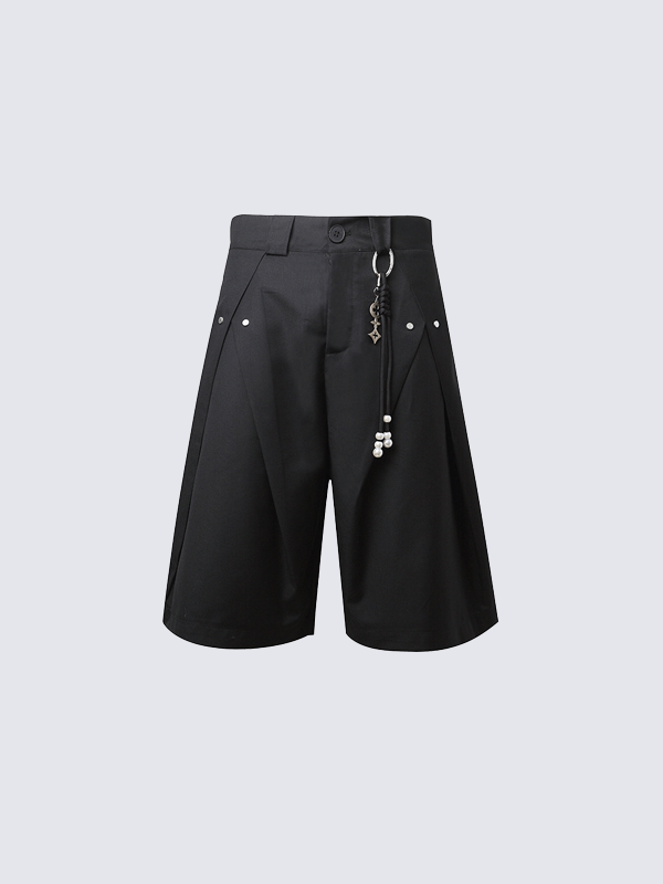 Inspired Pleated Wide-Leg Shorts