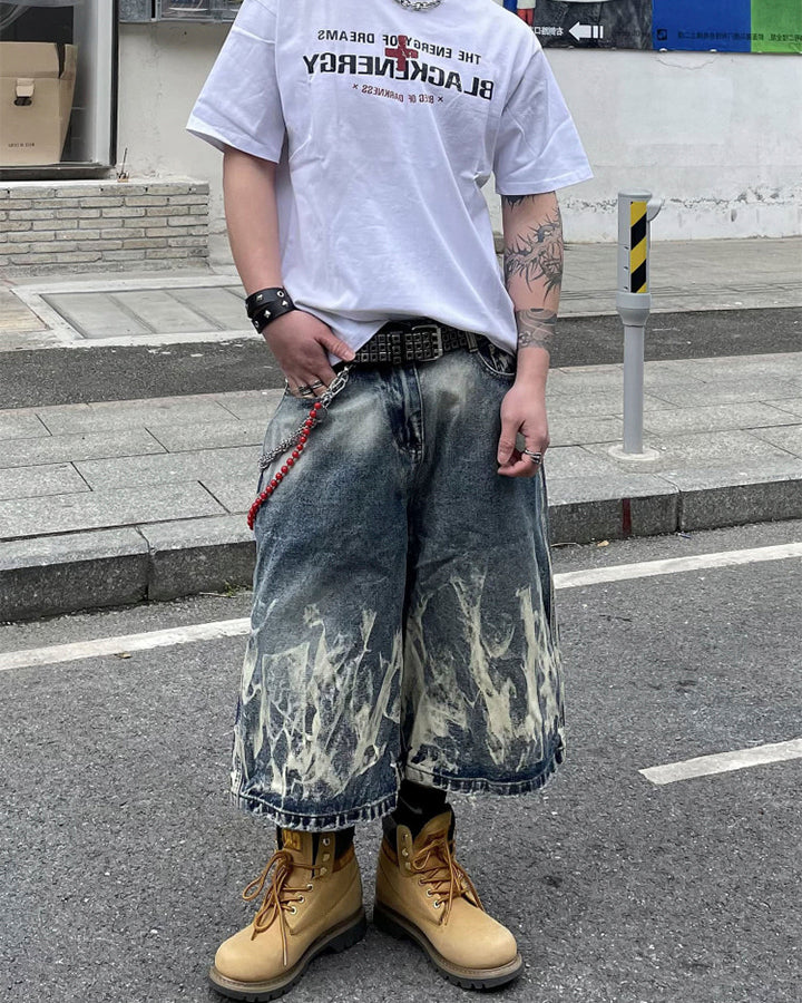 American New Flame Wash Seven-Length Shorts