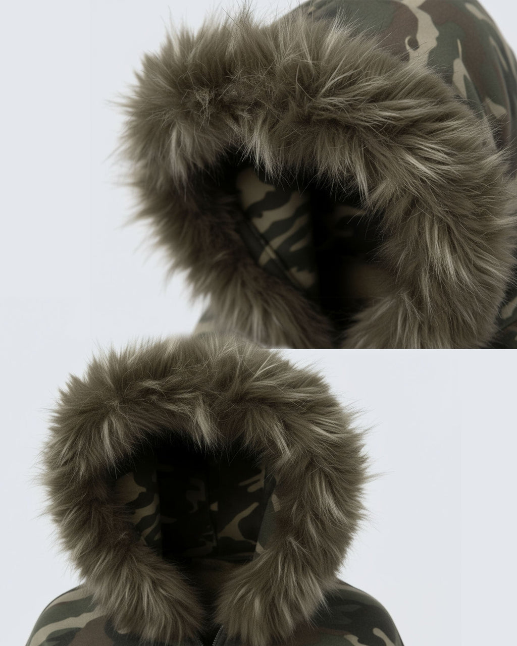 Camouflage Fur Collar Cotton Jacket