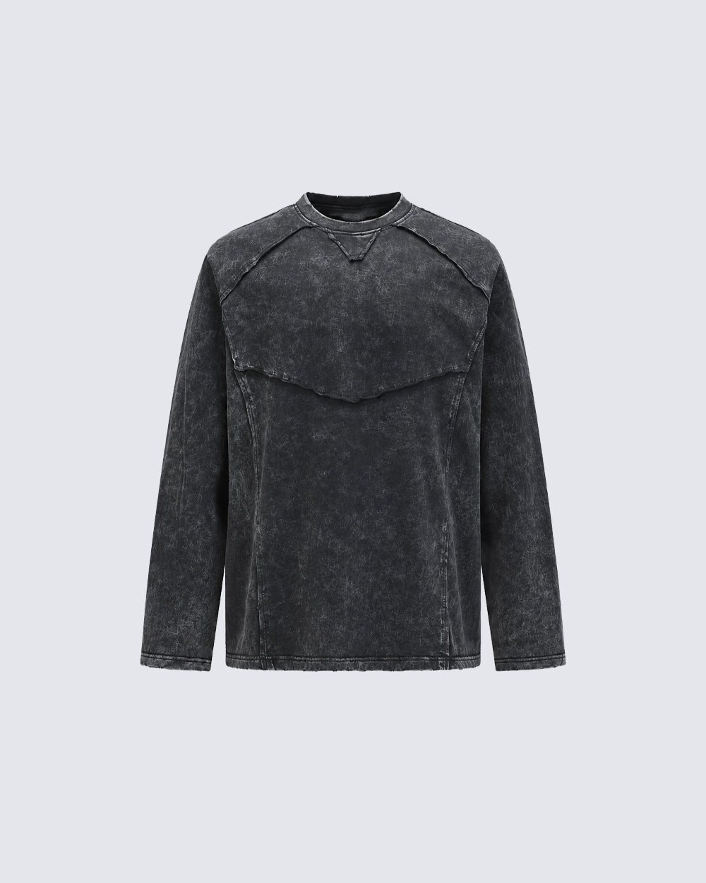 GRYFT Simple Washed Panel Seam Long-Sleeve T-Shirt