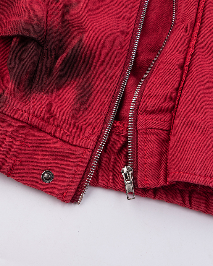 Graffiti Print Oversized Red Jacket