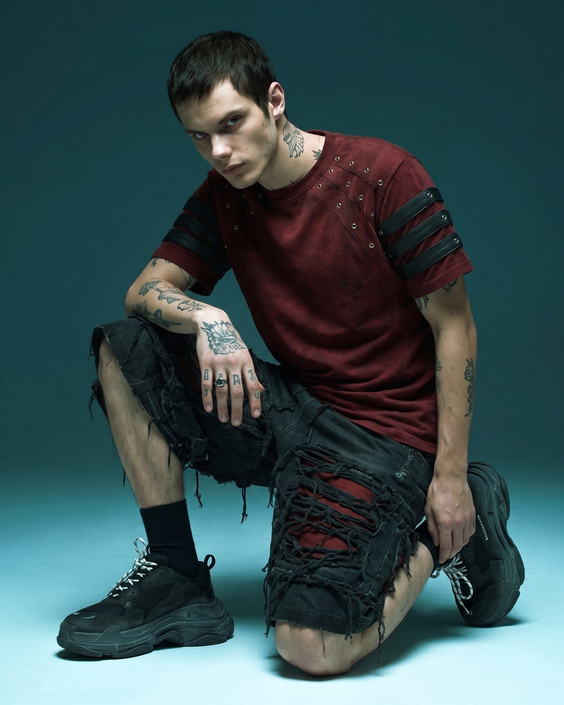 New Raw Hem Ripped Black Jean Shorts
