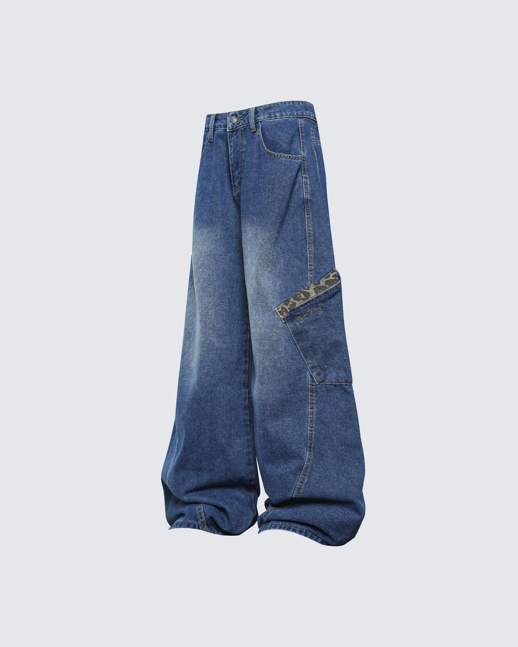 Oversized Denim Cargo Pants