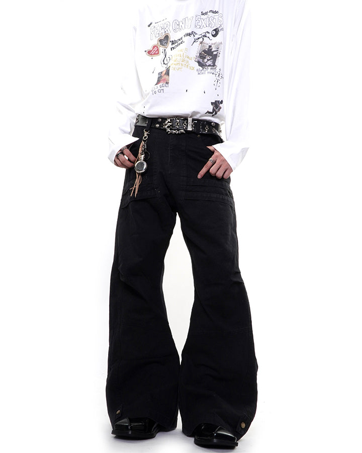 GRYFT Utility Washed Pleated Curve Pants