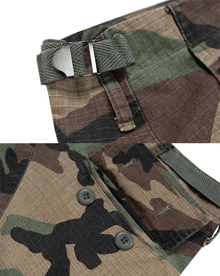GRYFT Utility Camo Cargo Pocket Wide Knee Shorts