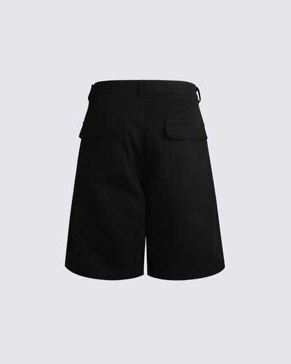 Gothic Rivet Zipper Layered New Wide Shorts