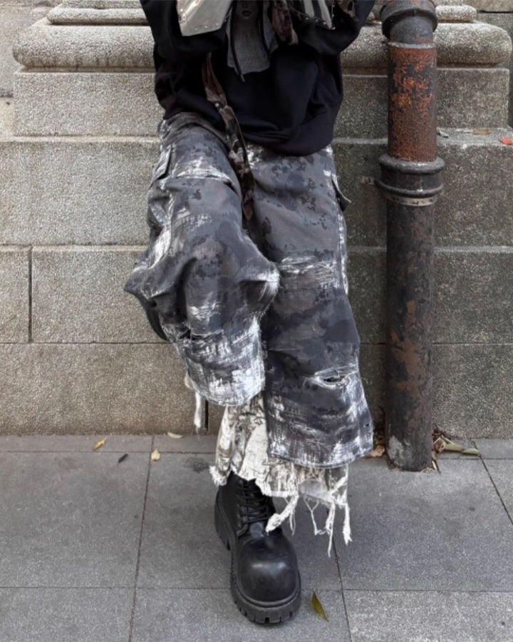 GRYFT Grunge Layered Shorts