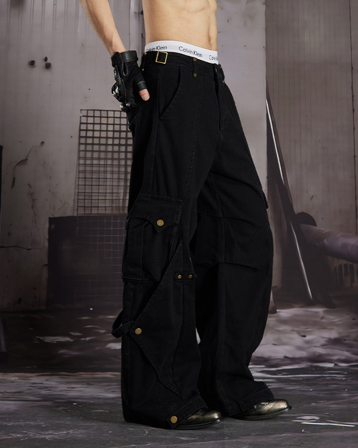 GRYFT Vintage Utility Cargo Wide Leg Pants