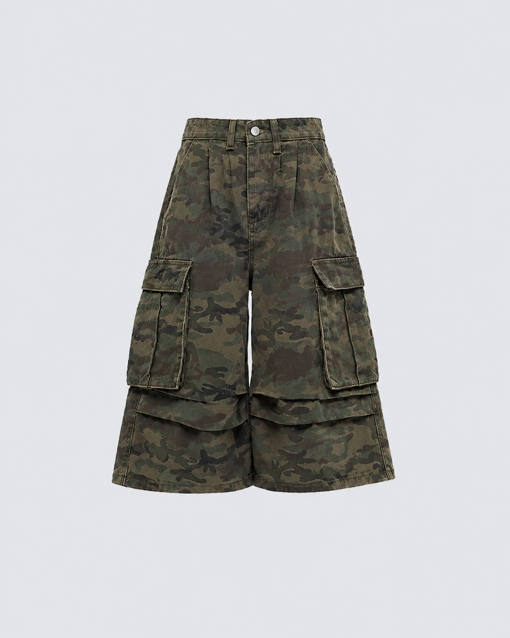 New Camo Layered Cargo Shorts