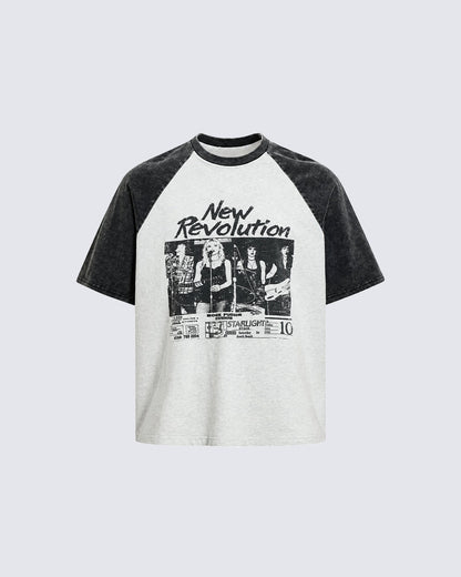GRYFT Retro Washed Patchwork Tee