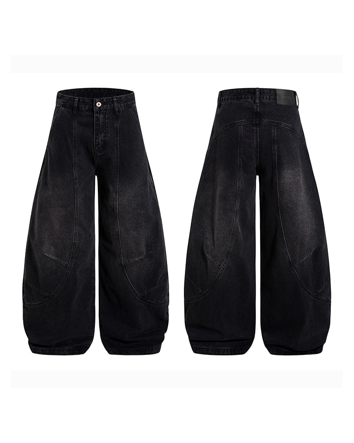 Washed Deconstructed Paneled Scythe Denim Pants