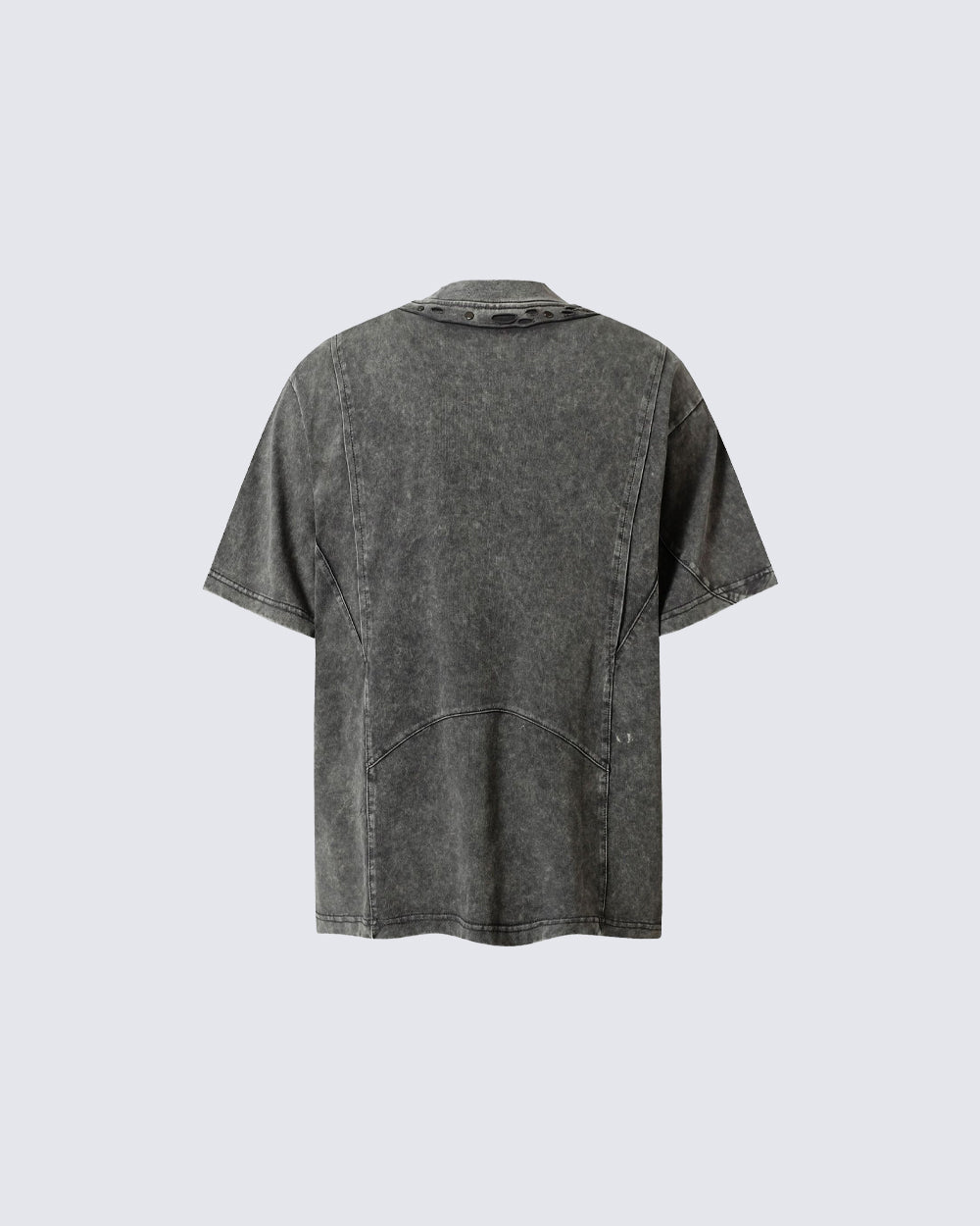 Distressed Irregular Curve Patchwork New Tee