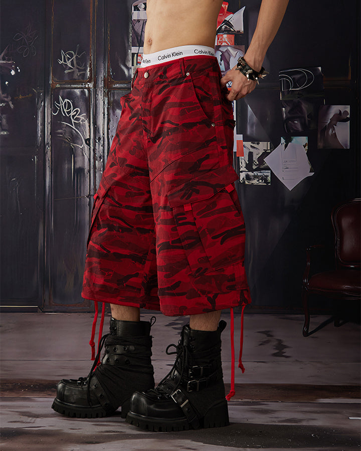 Light Asian Street Camo Utility Shorts