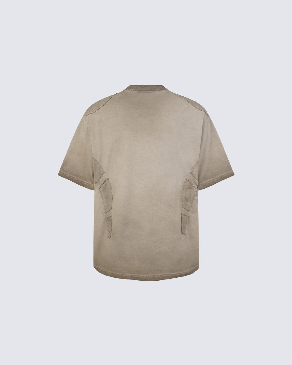 Grunge Washed Raw Edge Patchwork Boxy Tee New