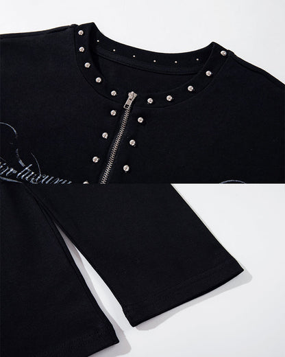 GRYFT Gothic Zipper Studded Tee