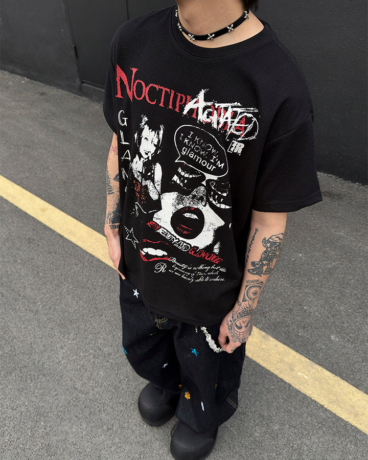 New Waffle Washed Statement T-Shirt