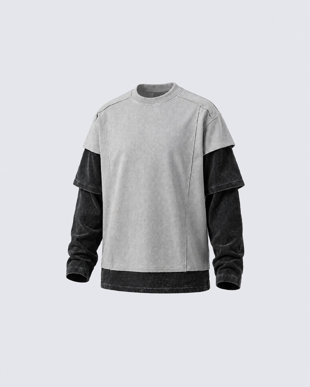 GRYFT Grunge Distressed Patchwork Layered Tee