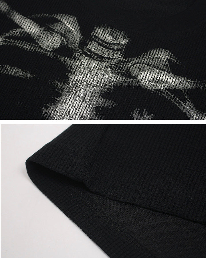 GRYFT Skull Print Waffle T-Shirt