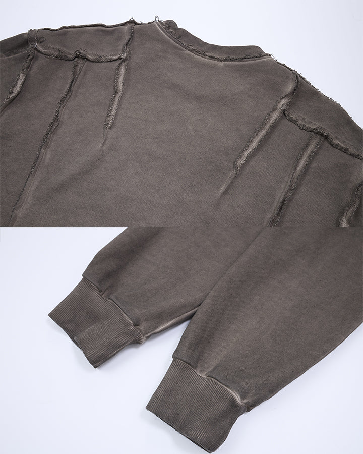 GRYFT Grunge Washed Patchwork Sweater