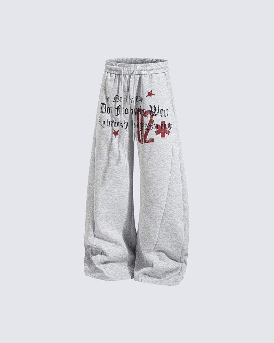 American Retro Street Graphic Star Print Sweatpants