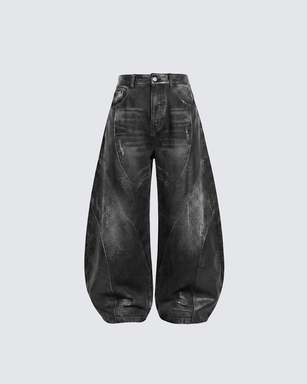 LOW SATURATION-Washed Wide-Leg Denim Pants