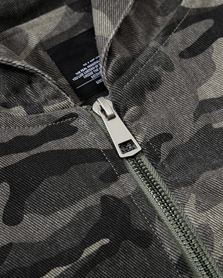 Camouflage Hooded Cargo Jacket