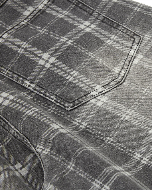 Retro Plaid Wide-Leg Casual Pants