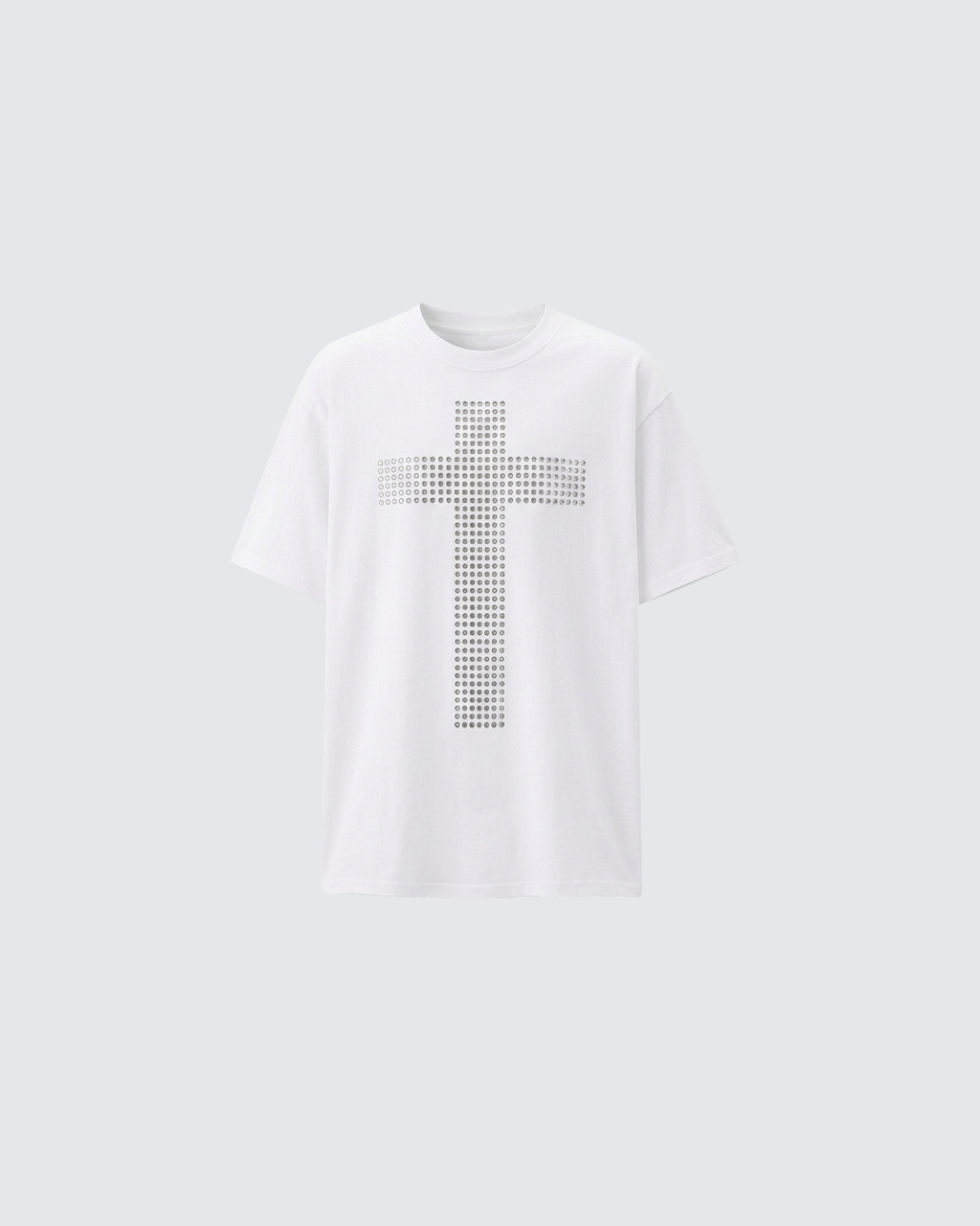 Vintage Cross Rhinestone Black Short Sleeve T-Shirt