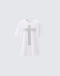 Vintage Cross Rhinestone Black Short Sleeve T-Shirt