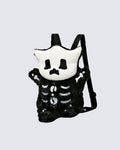Plush Skeleton Cat Backpack with Cute Face