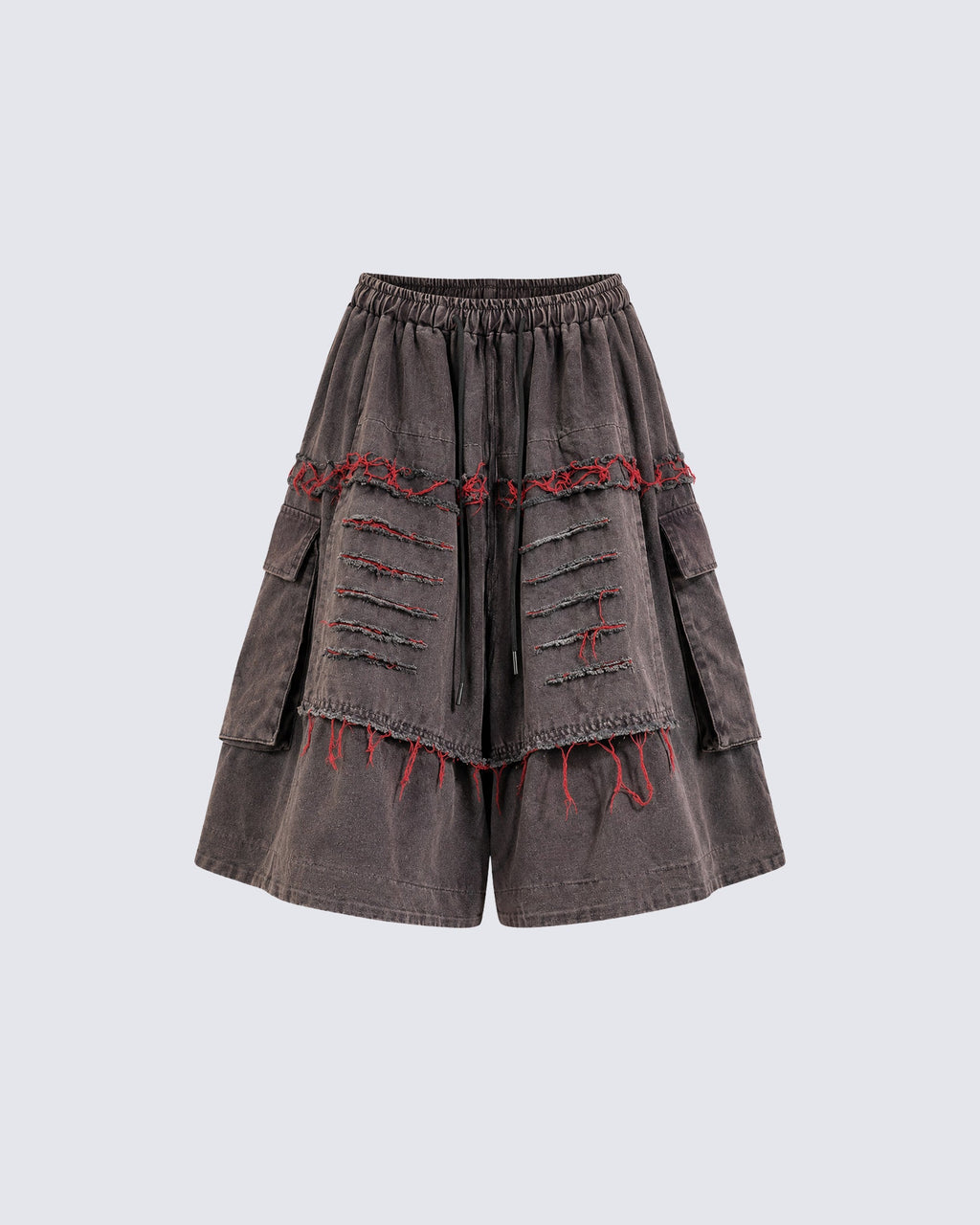 American-Style Patchwork Ripped Jeans With Frayed Edges