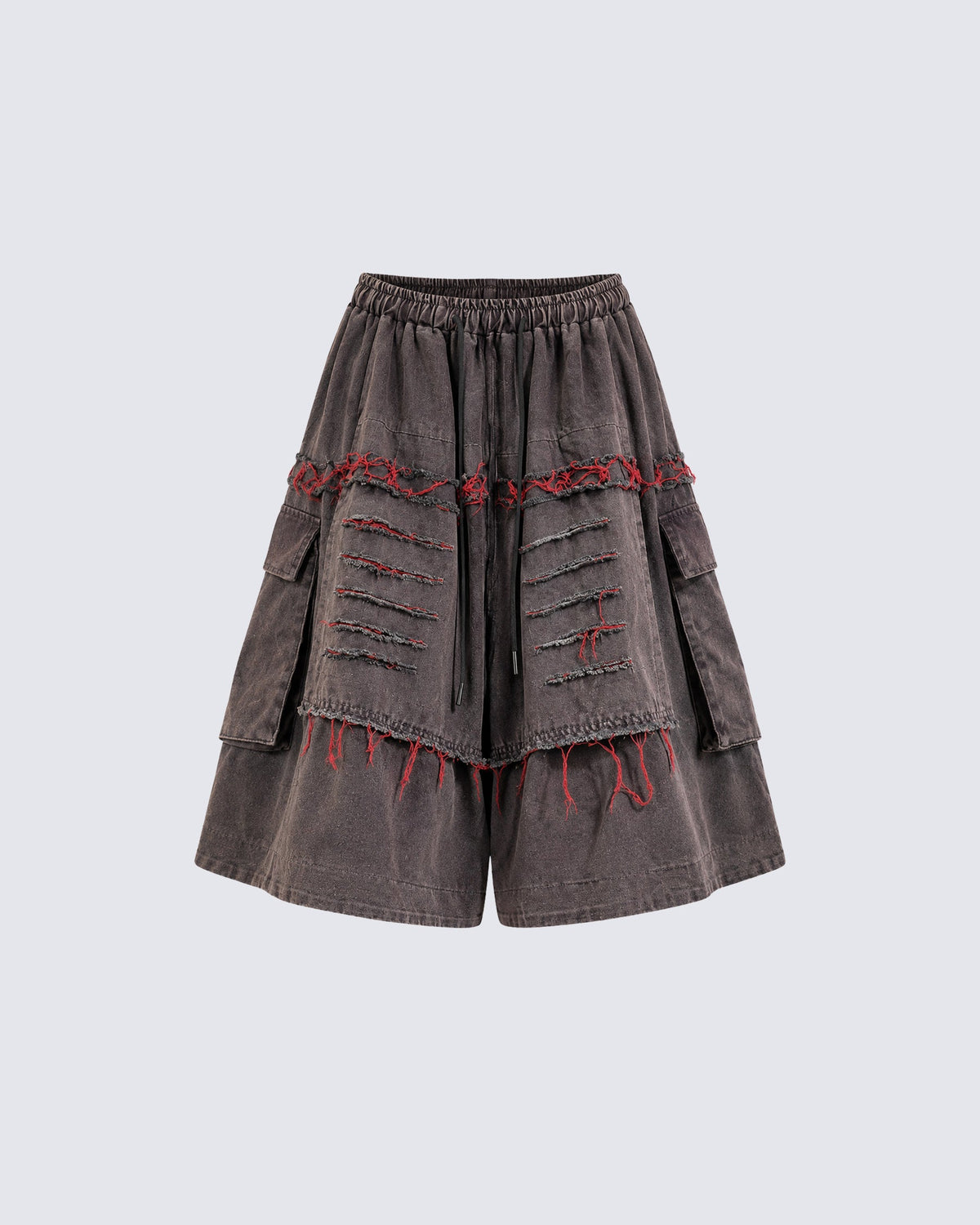 American-Style Patchwork Ripped Jeans With Frayed Edges