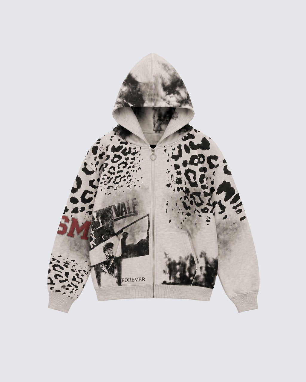 GRYFT Vintage Leopard Graphic Zip Hoodie