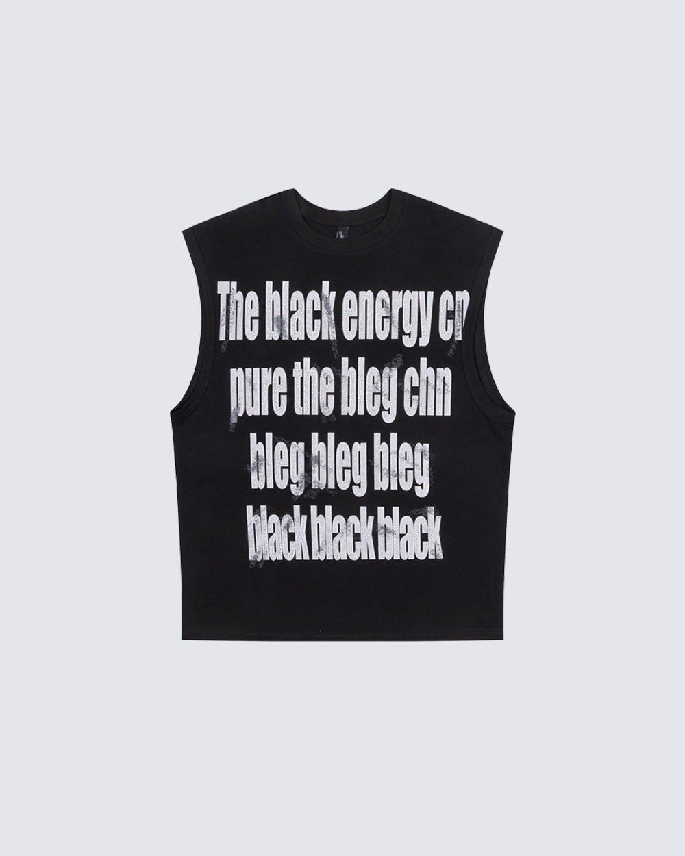 Vintage Washed Text Graphic Sleeveless Tee