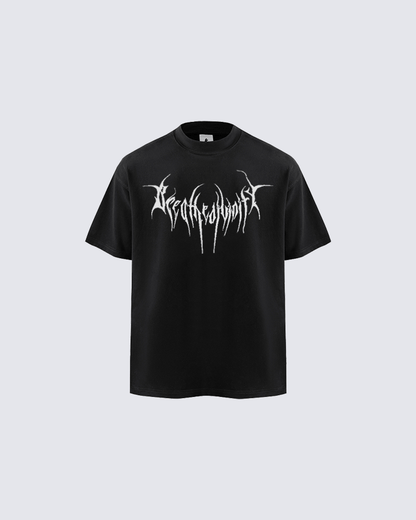 Black Graphic T-shirt with Abstract Print