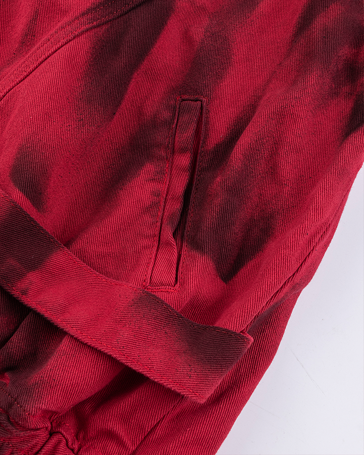 Graffiti Print Oversized Red Jacket