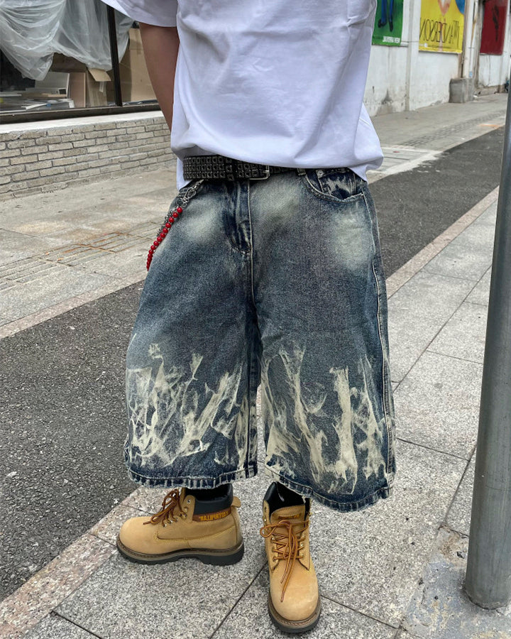 American New Flame Wash Seven-Length Shorts