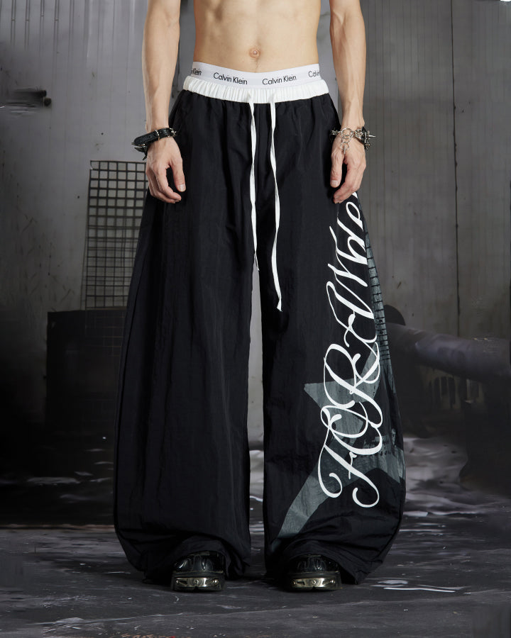 GRYFT Sport Graphic Wide-Leg Track Pants