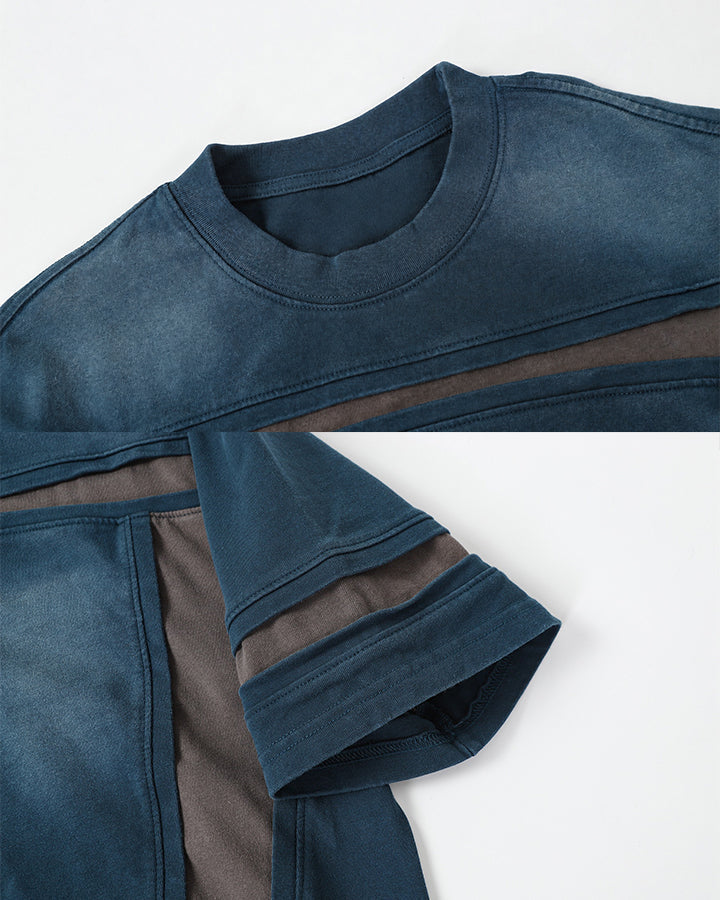 American Utility Contrast Panel Boxy New Tee