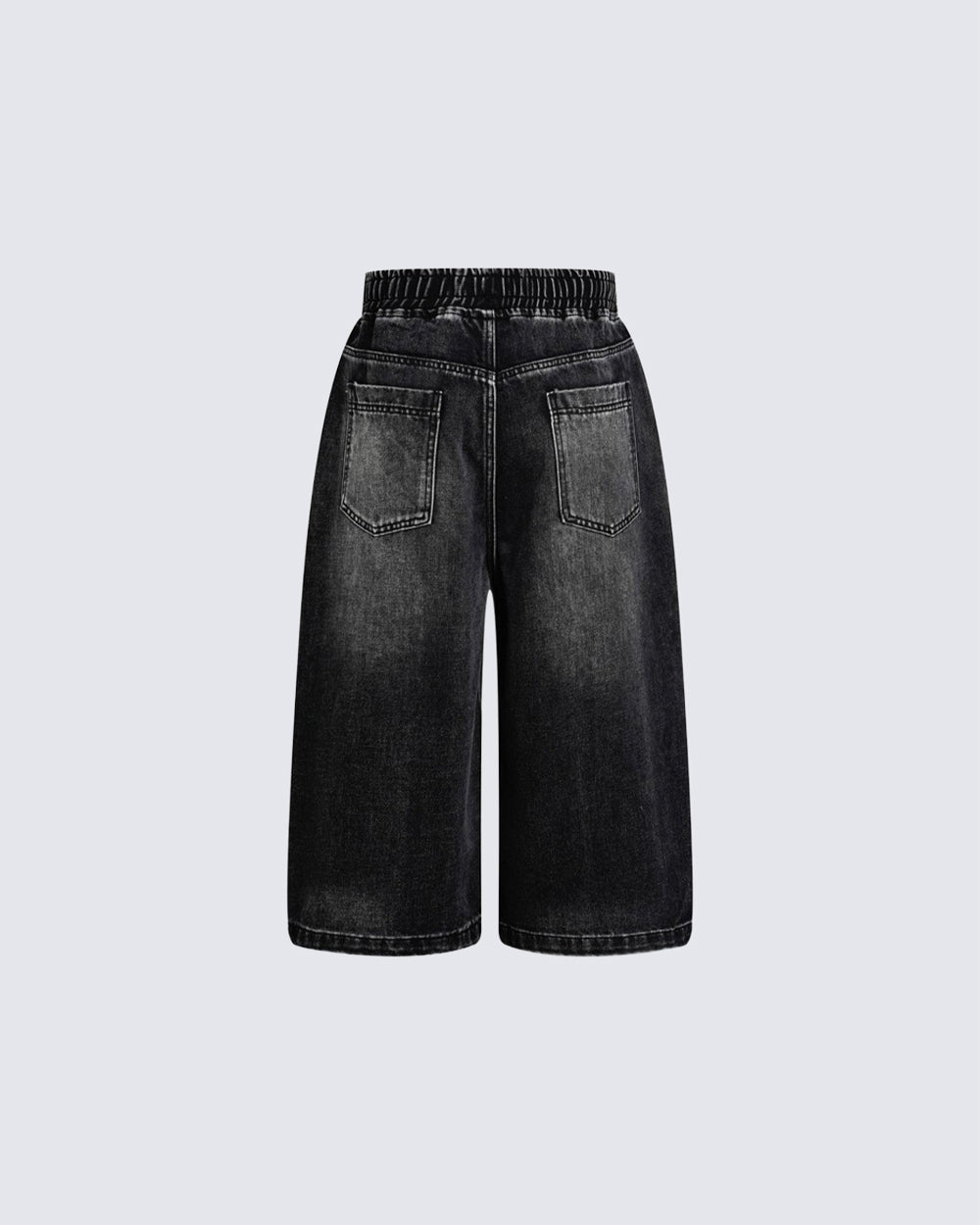 High Street Drawstring New Panel Cropped Denim Pants