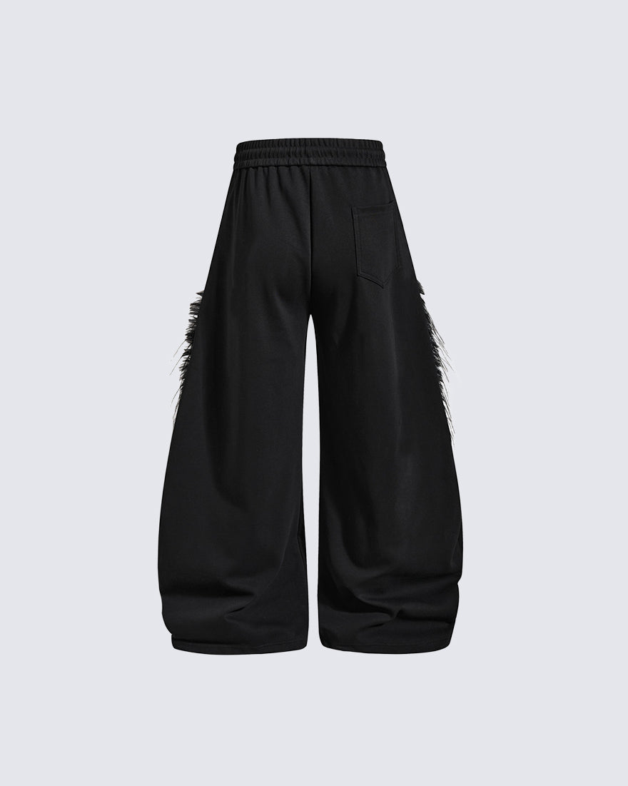 GRYFT Gothic Fringe Embroidered Wide Leg Pants
