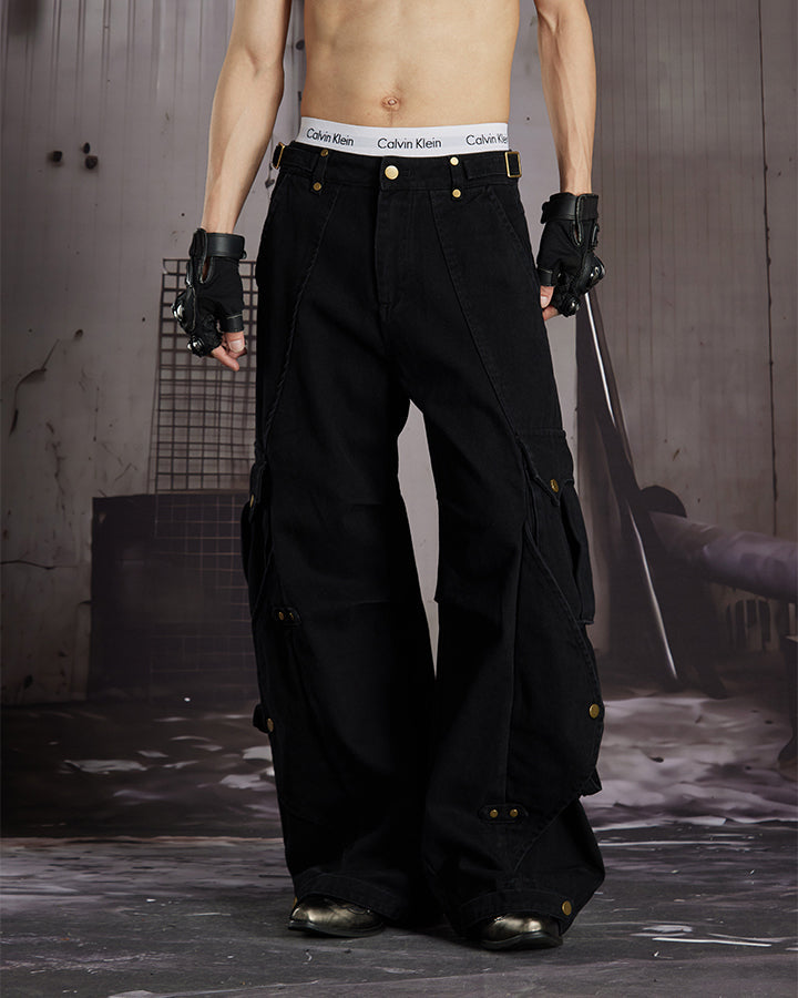 GRYFT Vintage Utility Cargo Wide Leg Pants
